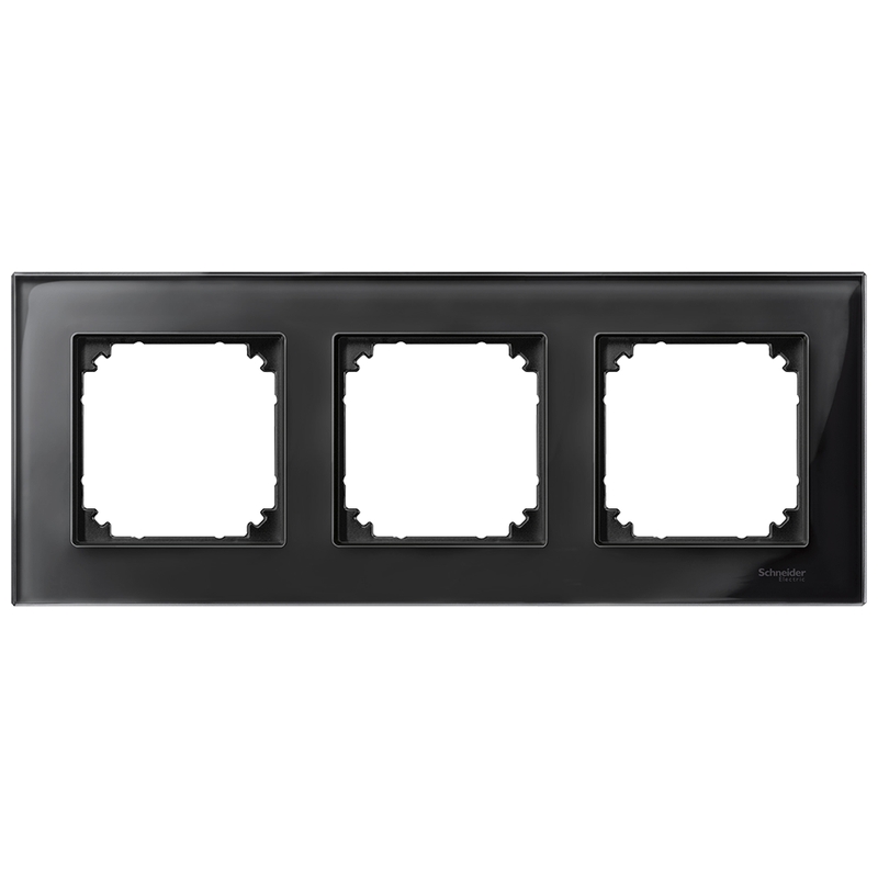 Декоративна рамка 3x цвят Оникс стъкло System M-Elegance Glass /до изчерпване/ - Schneider Electric Merten System M MTN404303