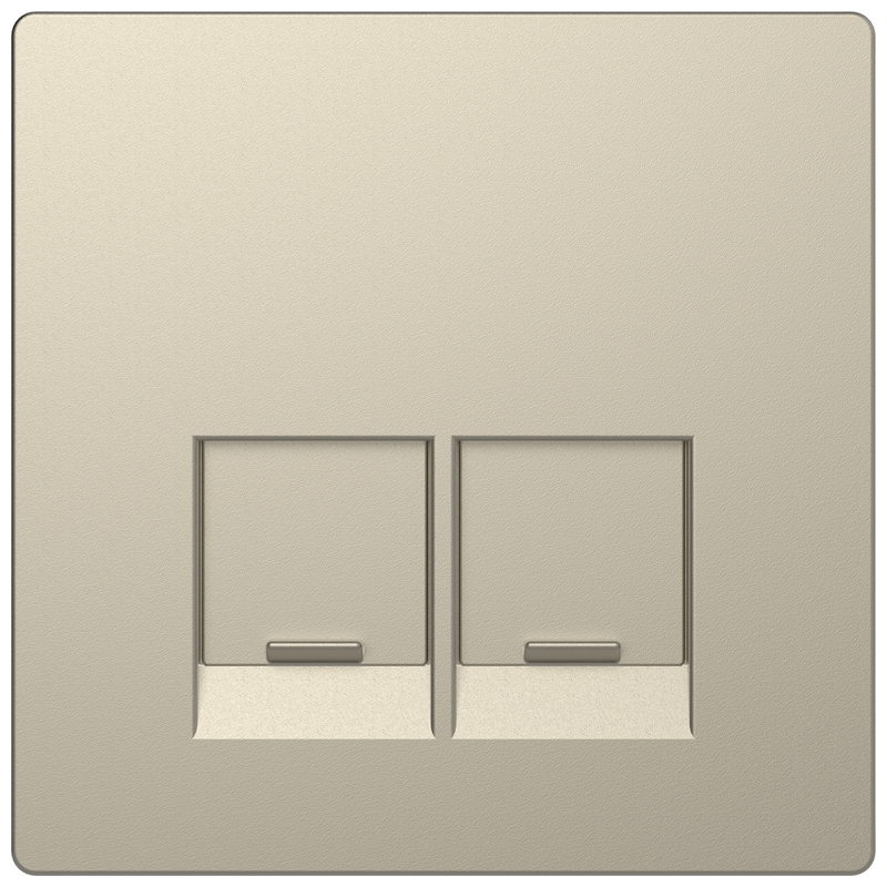 Лицев панел за розетка 2x RJ45 цвят Сахара System Design - Schneider Electric Merten System Design MTN4572-6033