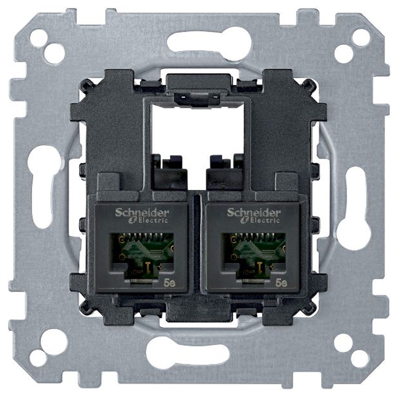 Компютърна розетка 2x RJ45 кат.6 UTP механизъм - Schneider Electric Merten  MTN4576-0002