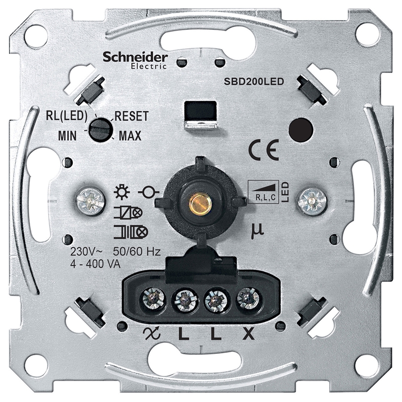 Универсален димер ротативен 4-400W/VA LED 4-200VA механизъм  - Schneider Electric Merten  MTN5134-0000