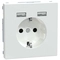 Контакт шуко 16A с 2x USB тип А 2.4A 12W с лицев панел Лотус System Design - Schneider Electric Merten System Design MEG2366-6035