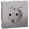 Контакт шуко 16A с 2x USB тип А 2.4A 12W с лицев панел Никел System Design - Schneider Electric Merten System Design MEG2366-6050
