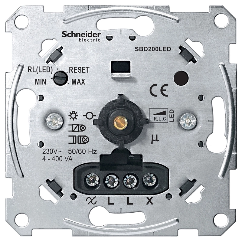 Универсален димер ротативен 4-400W/VA LED 4-200VA механизъм  - Schneider Electric Merten  MTN5134-0000