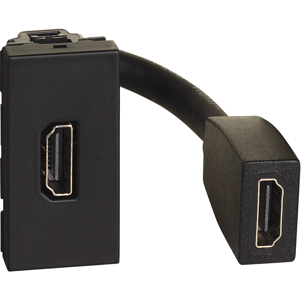 Розетка HDMI 2.0 с кабел 15сm 1M Графит - bticino Light Now YD4284P