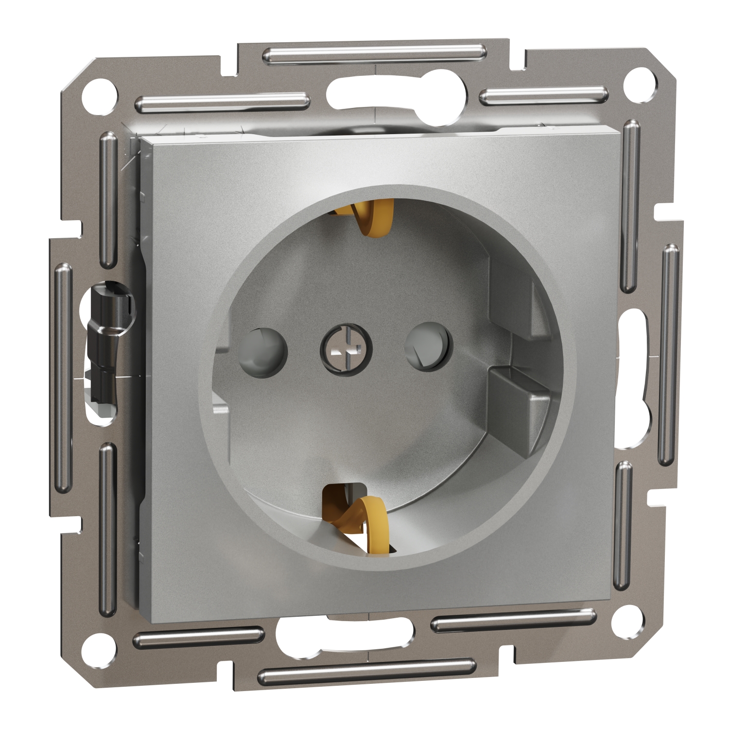 Контакт Шуко с детска защита 16A  Алуминий без рамка - Schneider Electric Asfora EPH2900261