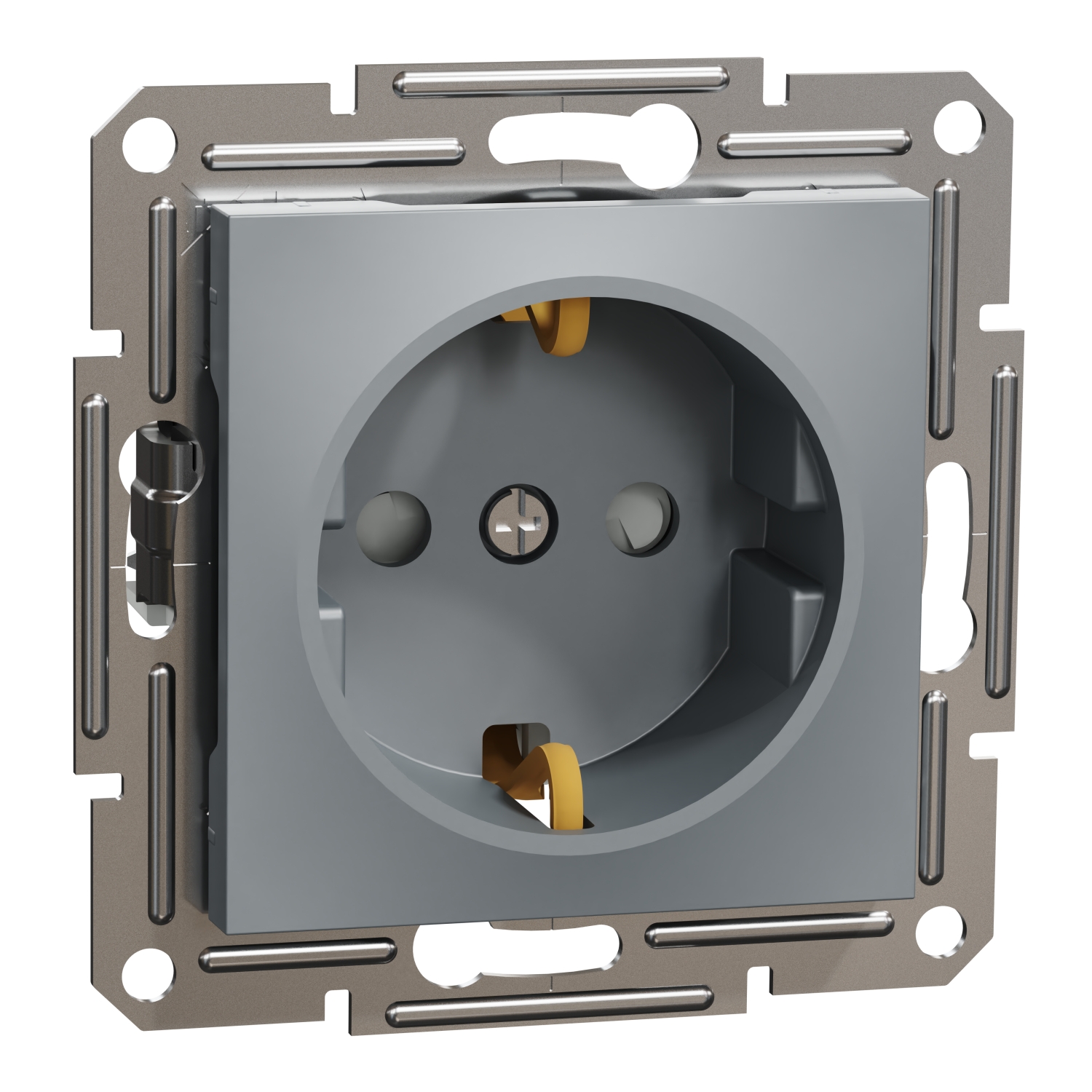 Контакт Шуко с детска защита 16A  Стомана без рамка - Schneider Electric Asfora EPH2900262