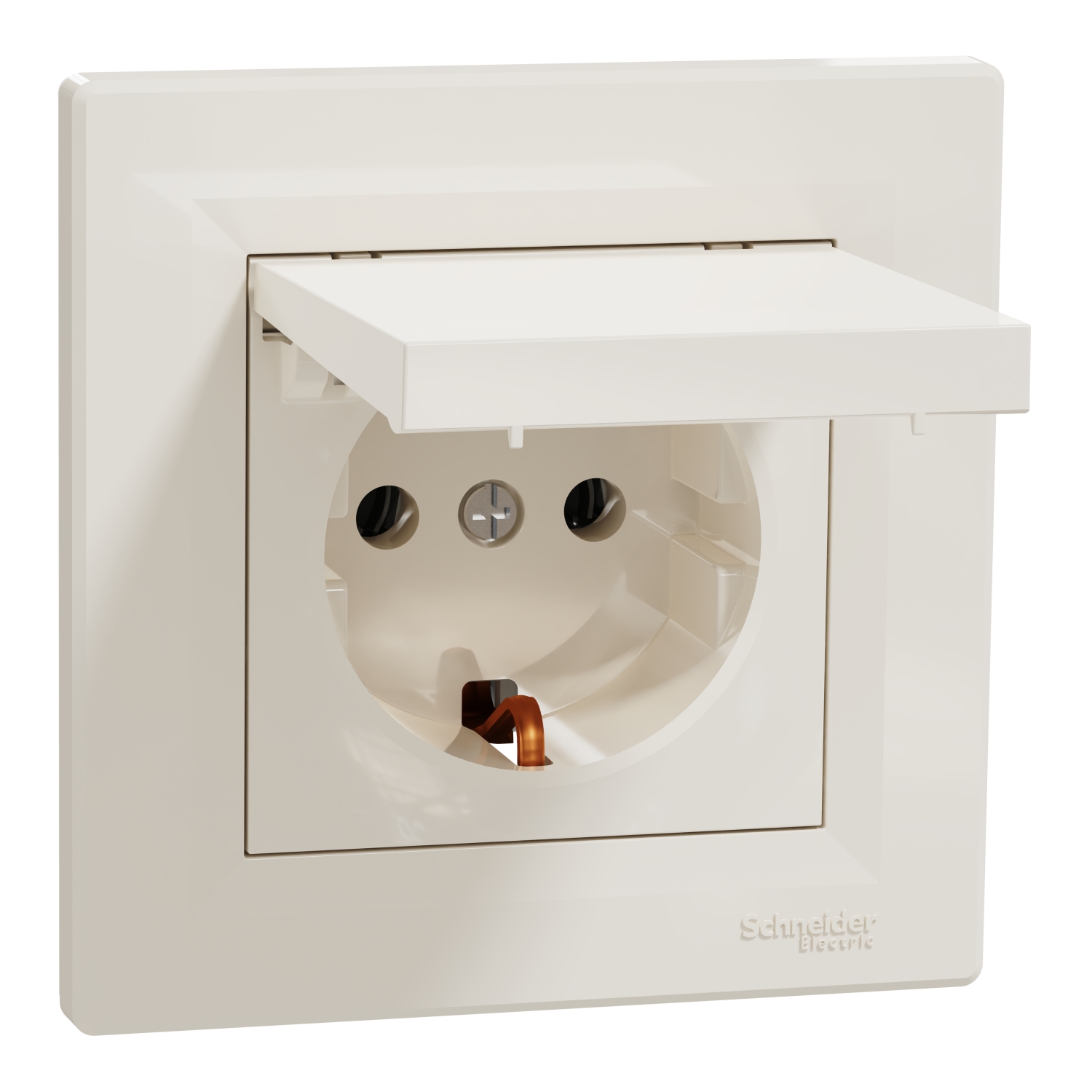 Контакт Шуко с капак 16A Крем - Schneider Electric Asfora EPH3100123