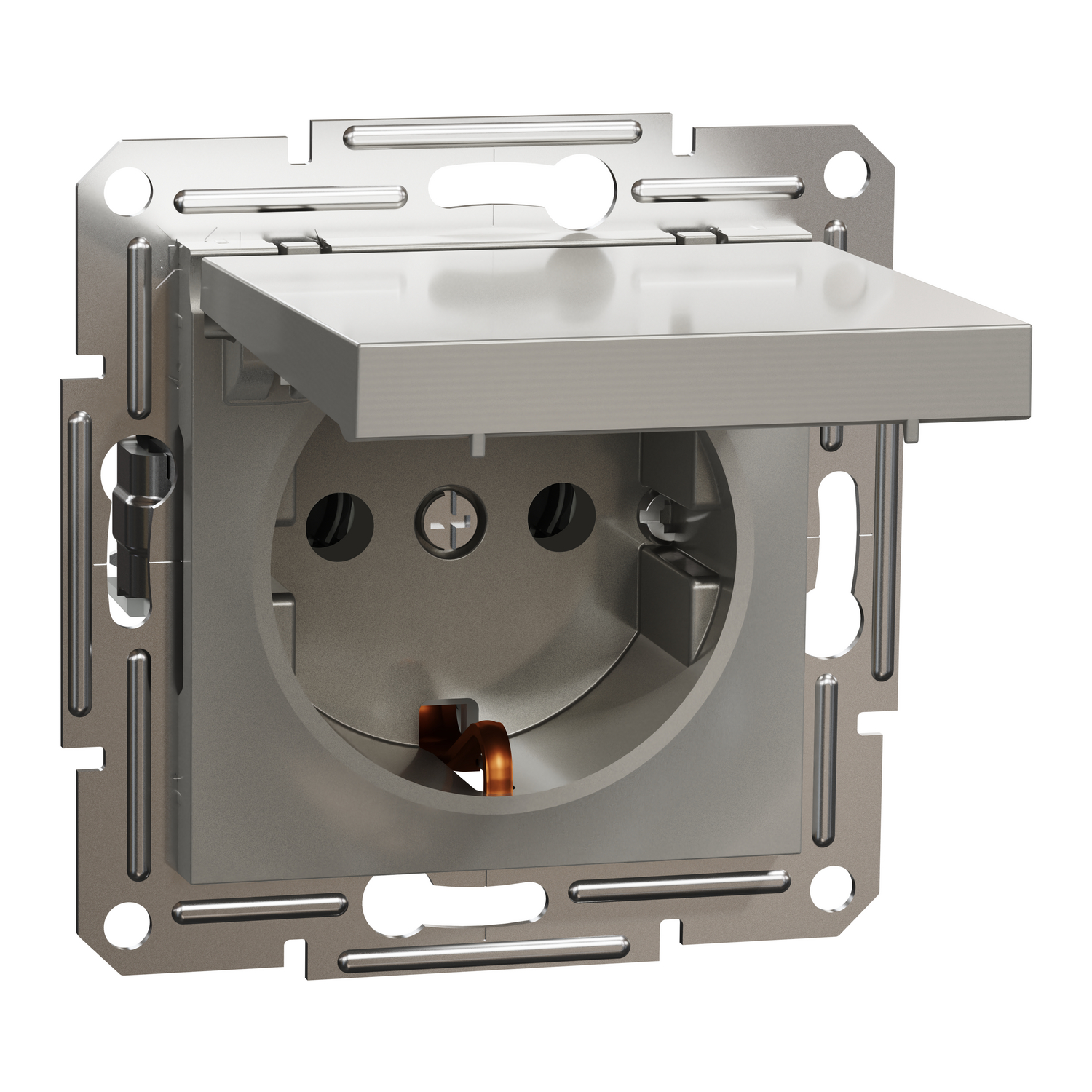 Контакт Шуко с капак 16A  Бронз без рамка - Schneider Electric Asfora EPH3100169