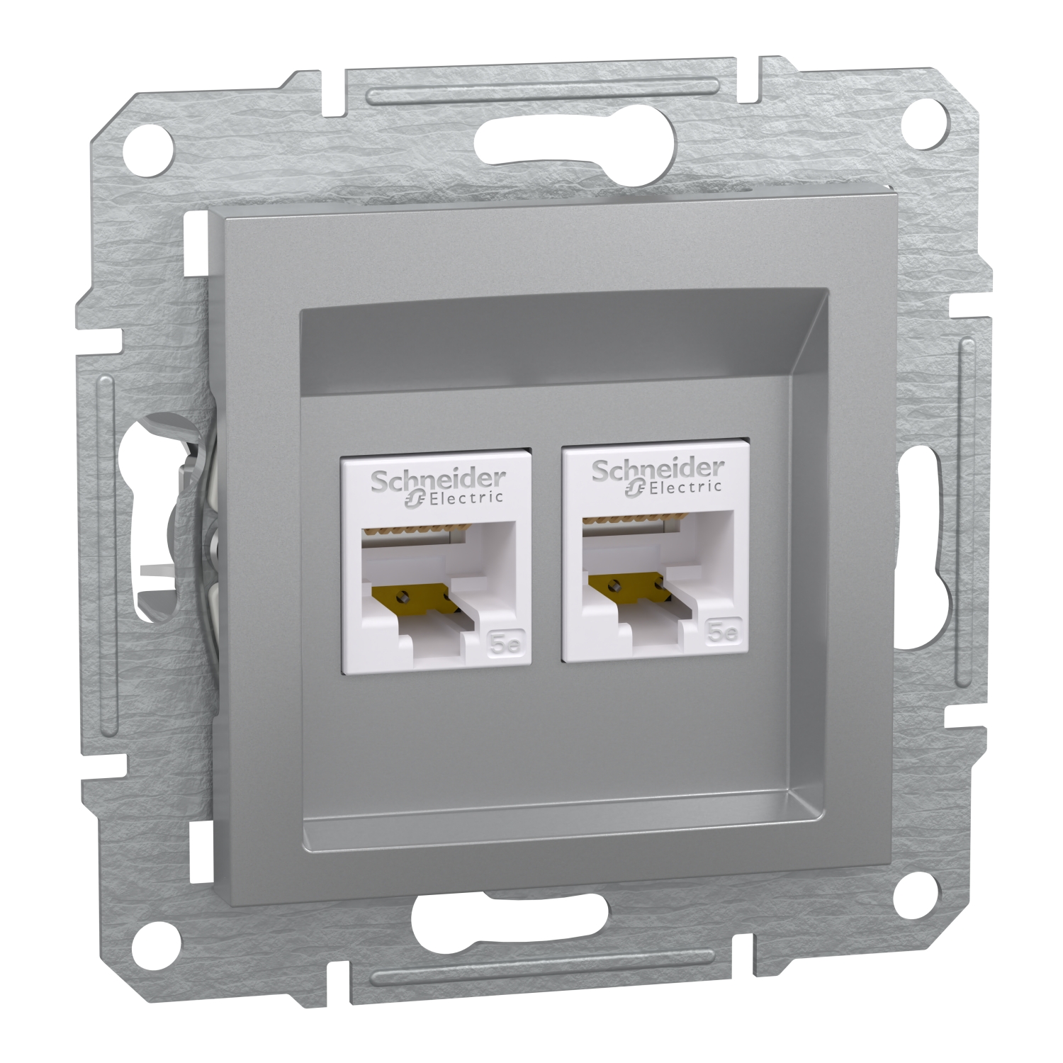 Розетка 2x RJ45 UTP Cat.5e Алуминий без рамка - Schneider Electric Asfora EPH4400161
