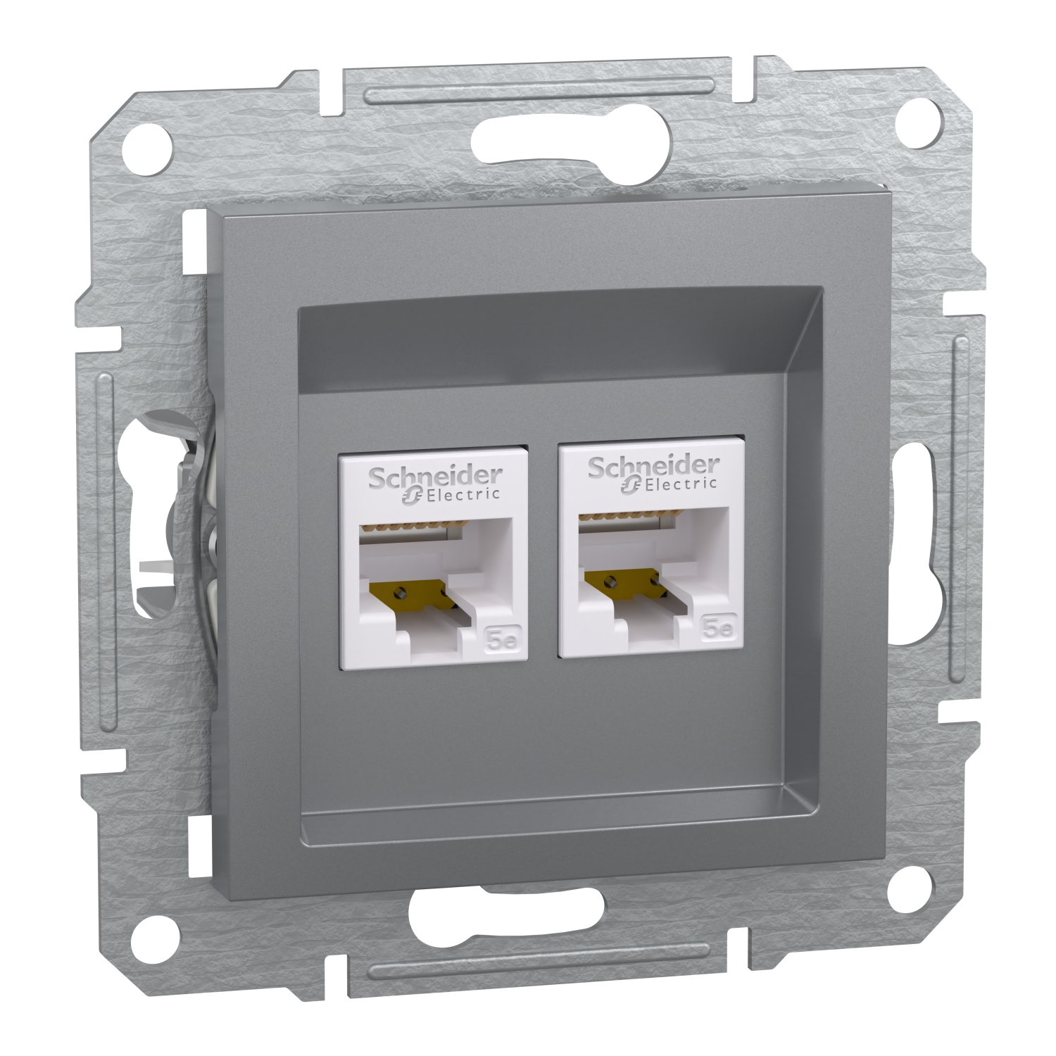 Розетка 2x RJ45 UTP Cat.5e Стомана без рамка - Schneider Electric Asfora EPH4400162