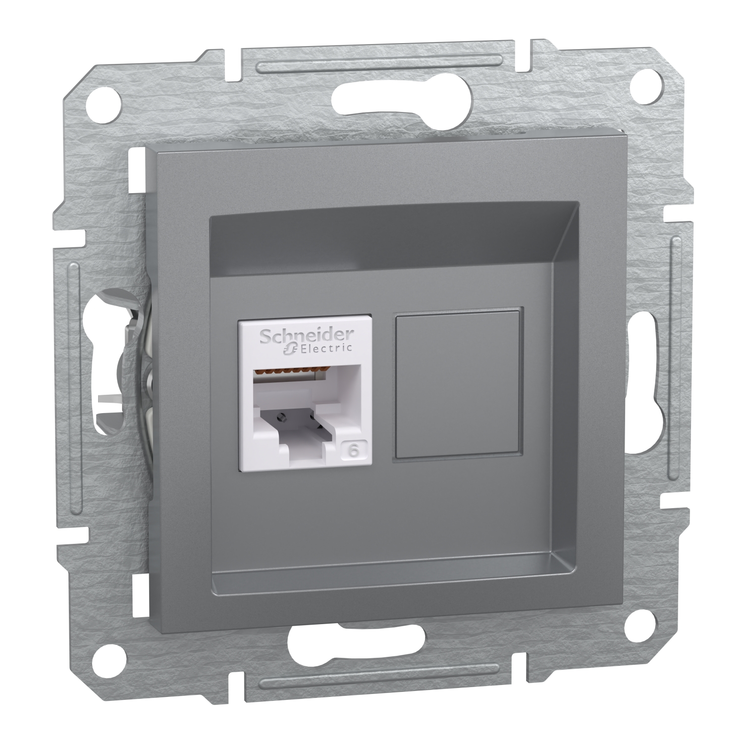 Розетка RJ45 UTP Cat.6 Стомана без рамка - Schneider Electric Asfora EPH4700162