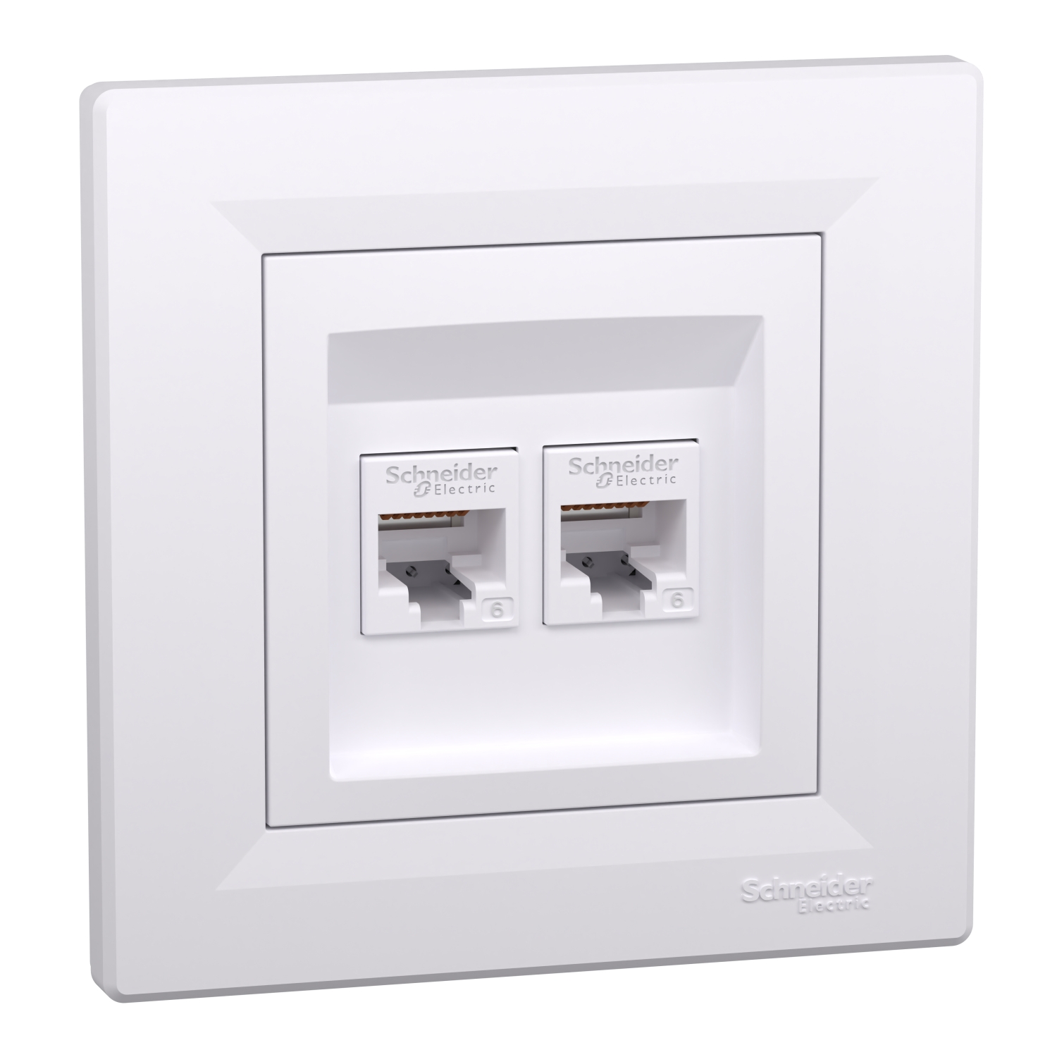 Розетка 2x RJ45 UTP Cat.6  Бял - Schneider Electric Asfora EPH4800121