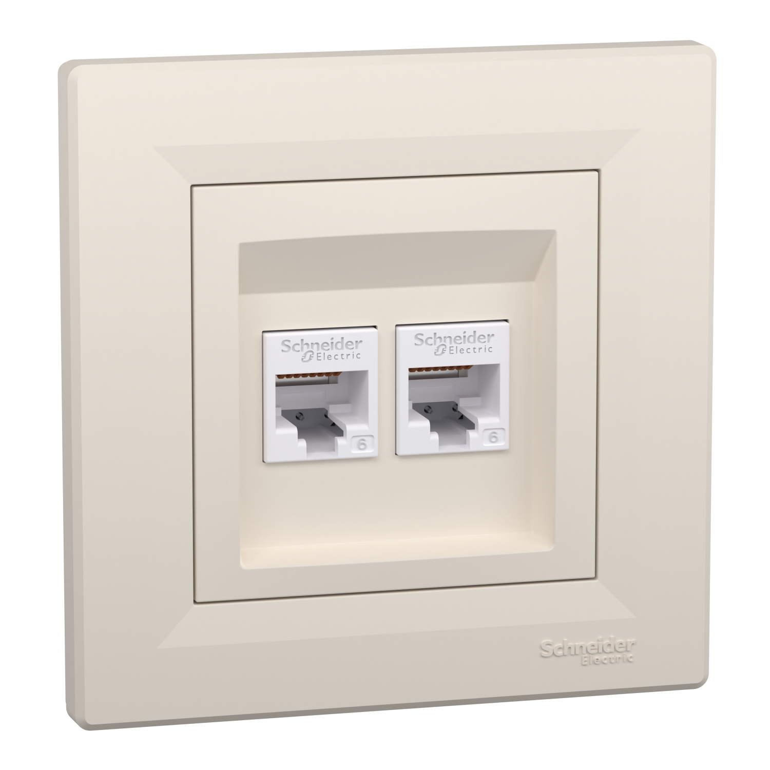 Розетка 2x RJ45 UTP Cat.6  Крем - Schneider Electric Asfora EPH4800123