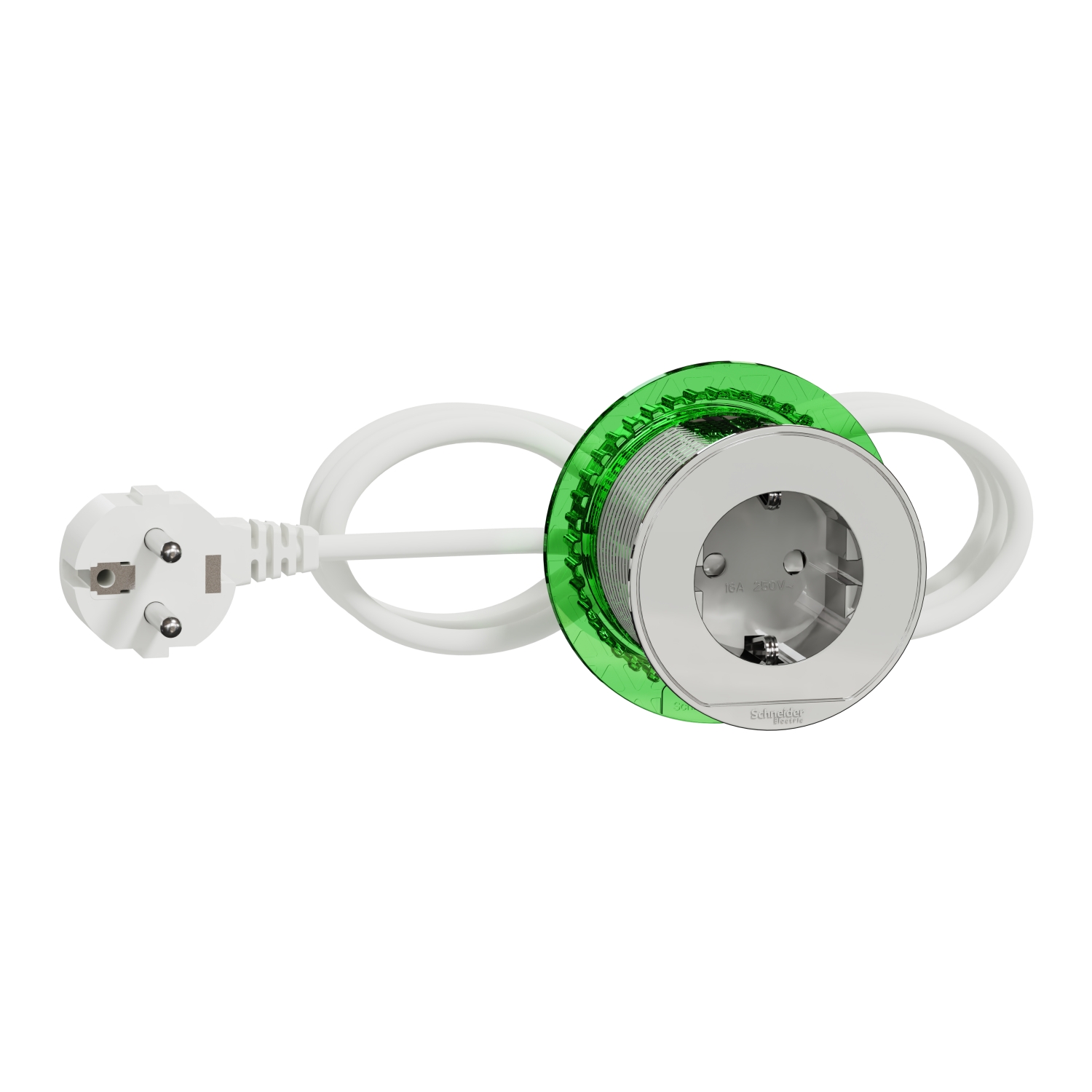 Модул мебел Ф60mm 2P+E Шуко кабел 2m Бял XS Unica System+ - Schneider Electric Unica System+ INS44000