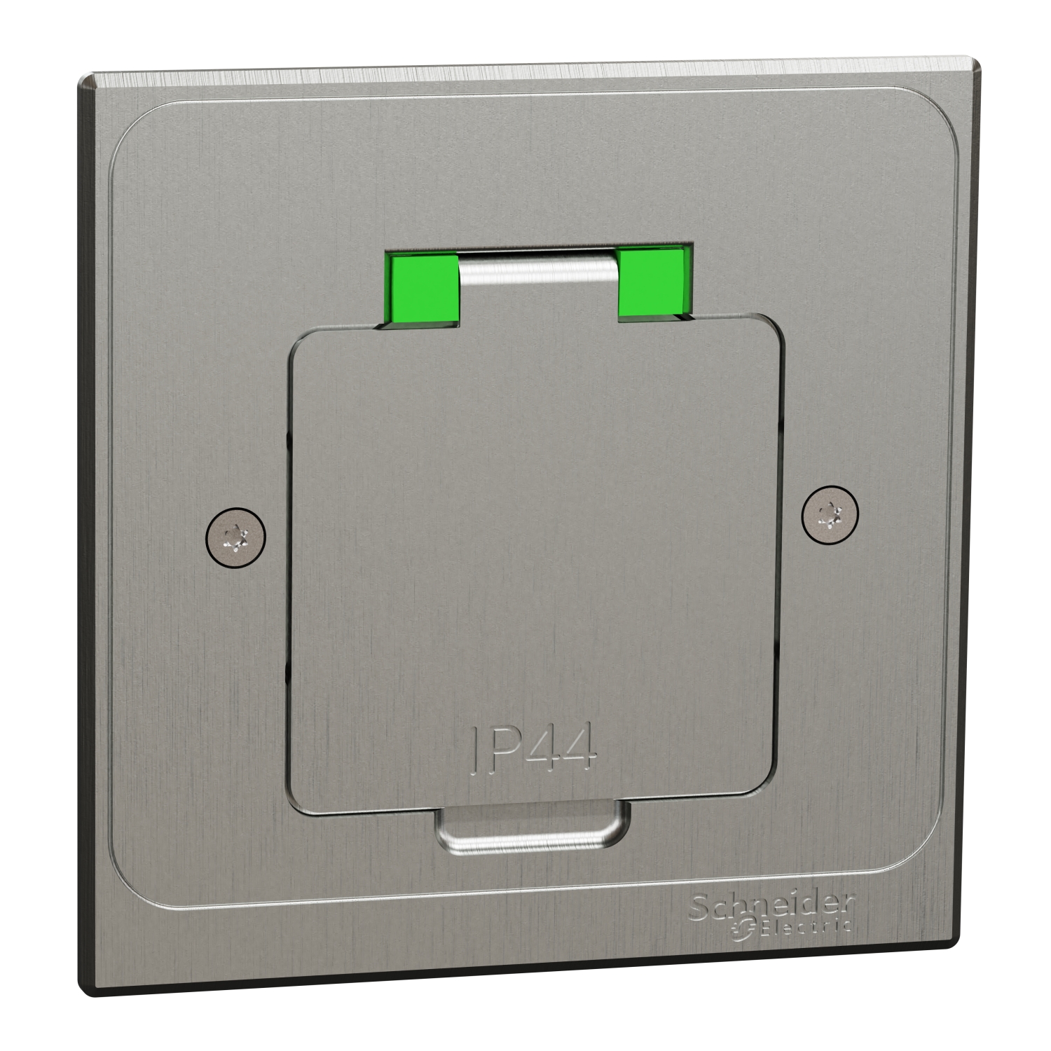 Подов контакт шуко IP44 XS квадратен метал - Schneider Electric Unica System+ INS52100