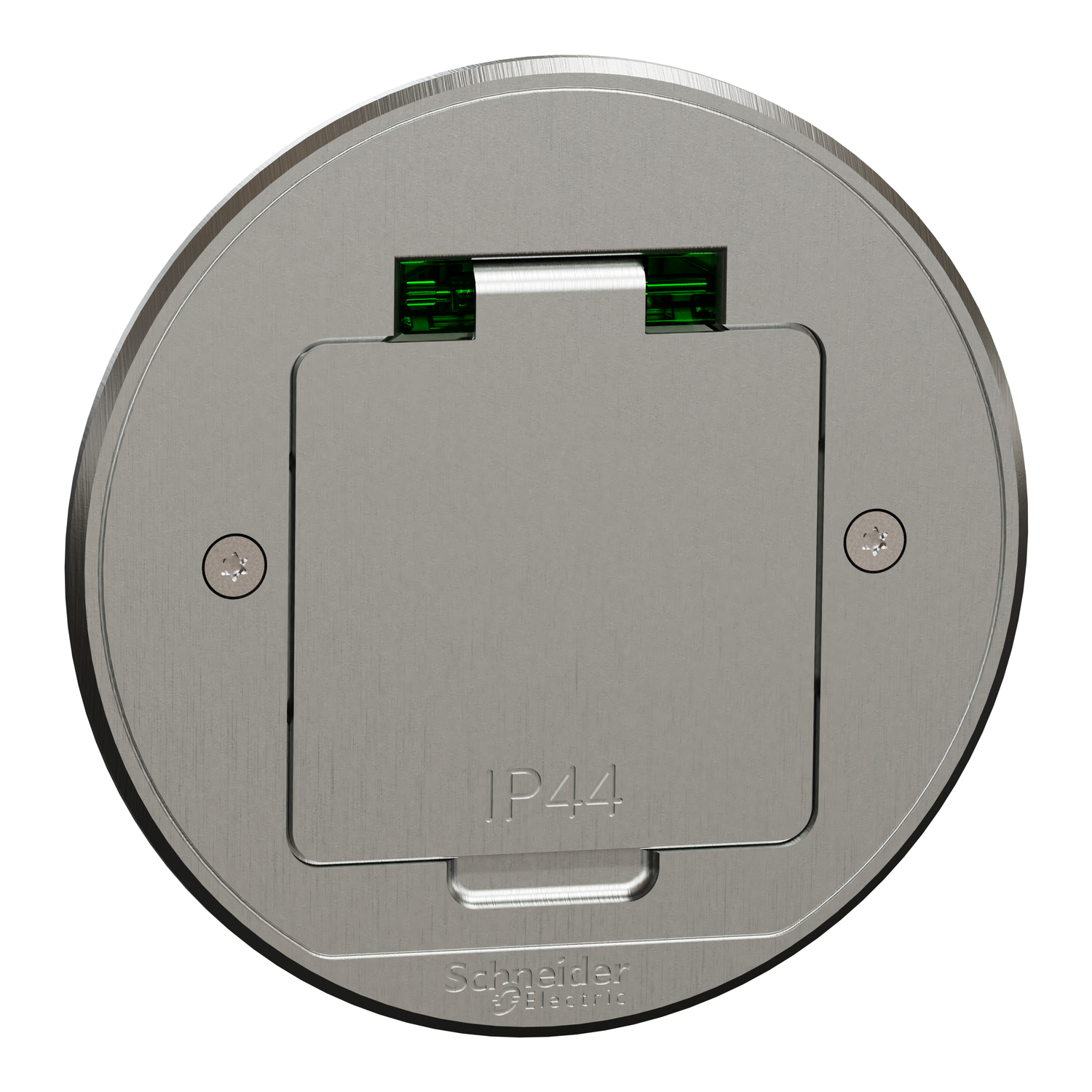 Подов контакт шуко IP44 XS кръгъл метал - Schneider Electric Unica System+ INS52101