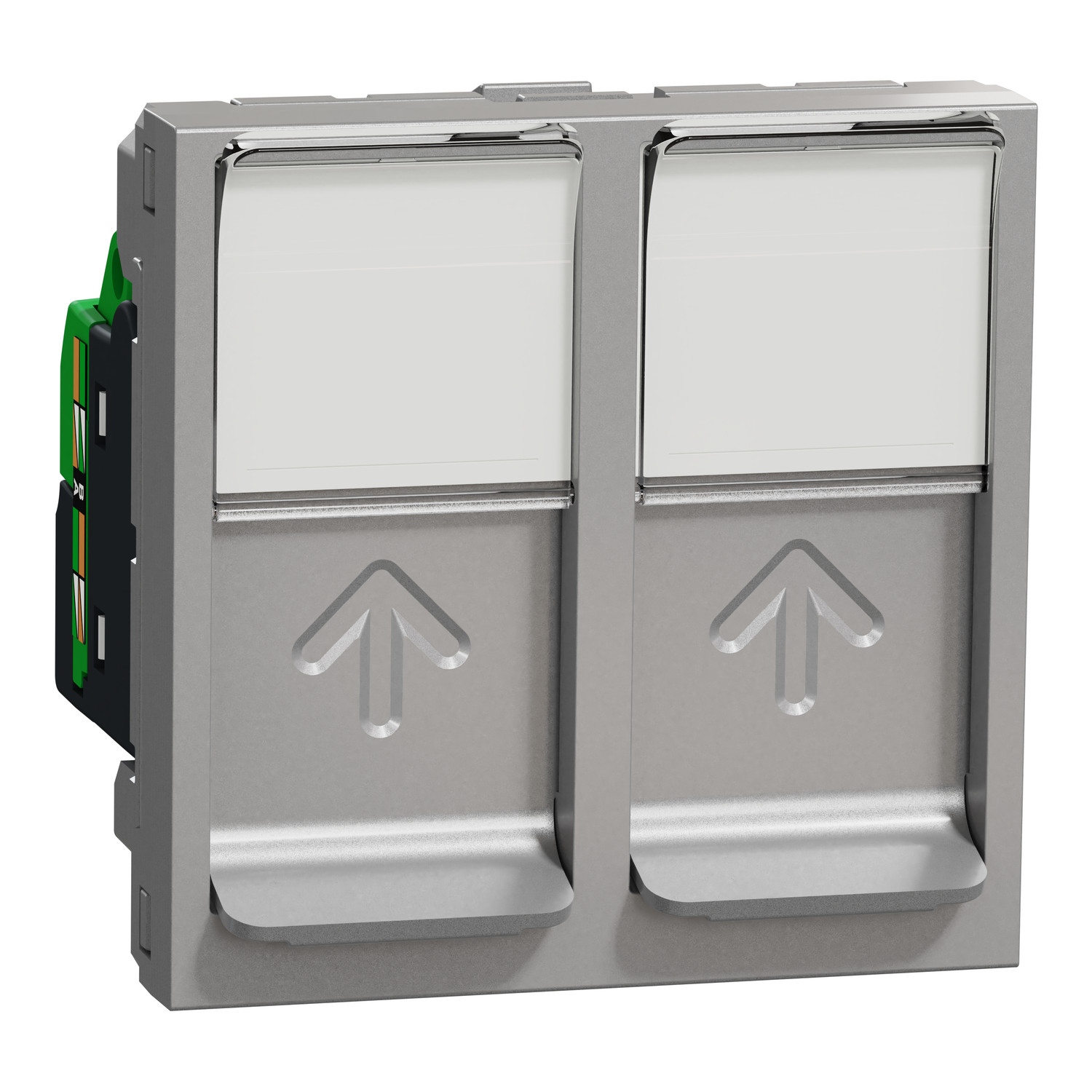 Розетка 2x RJ45, кат. 5e UTP, 2M, Алуминий - Schneider Electric Unica NEW NU342030