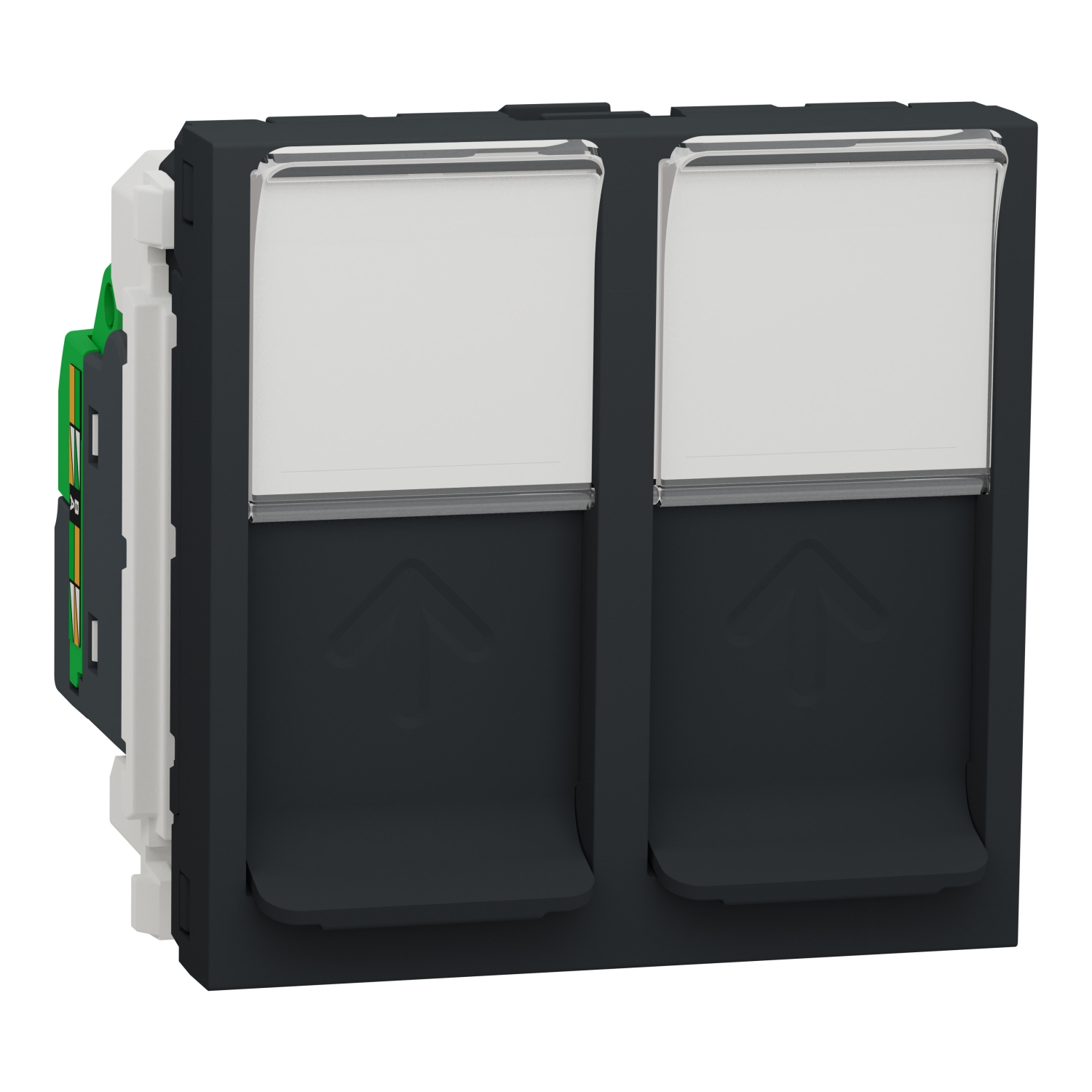 Розетка 2x RJ45, кат. 5e UTP, 2M, антрацит - Schneider Electric Unica NEW NU342054