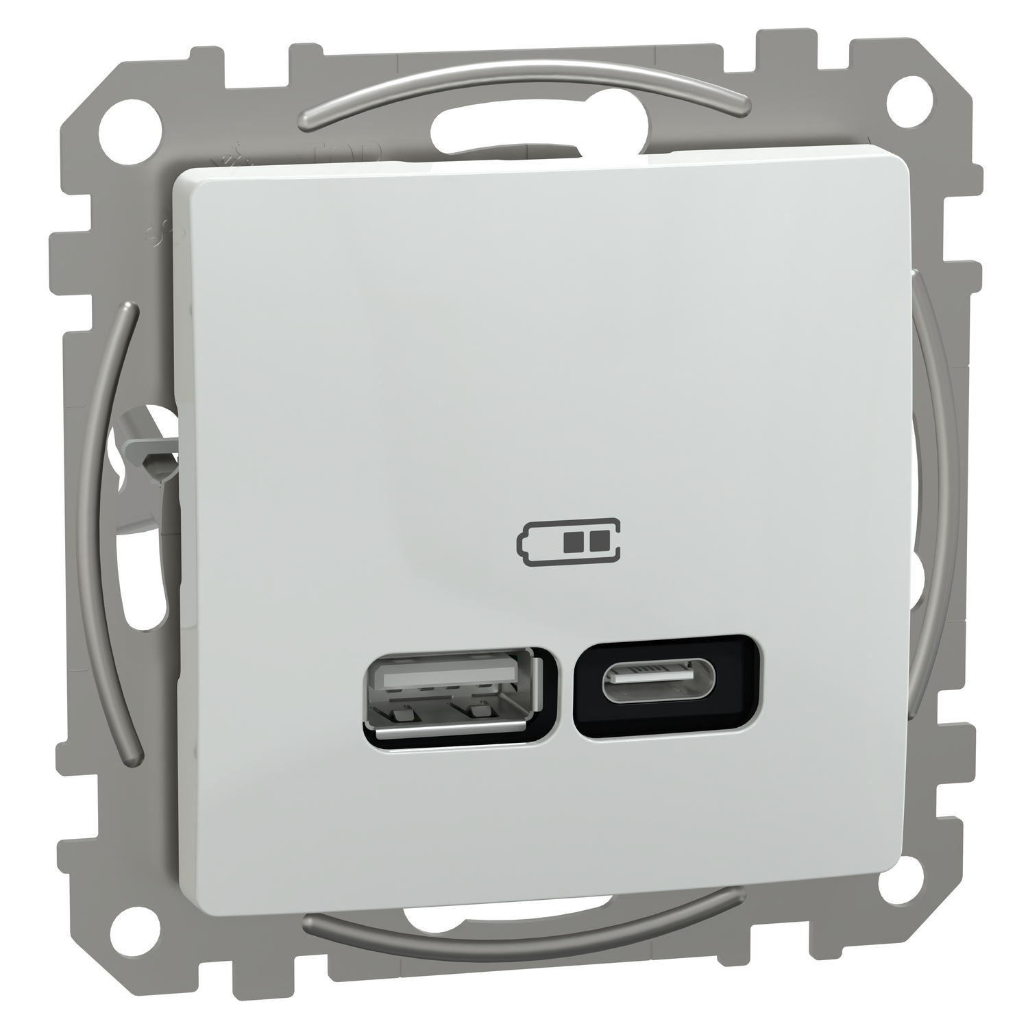 Розетка 2x USB тип A+C 3A 21W Бял  - Schneider Electric Sedna Design SDD111405