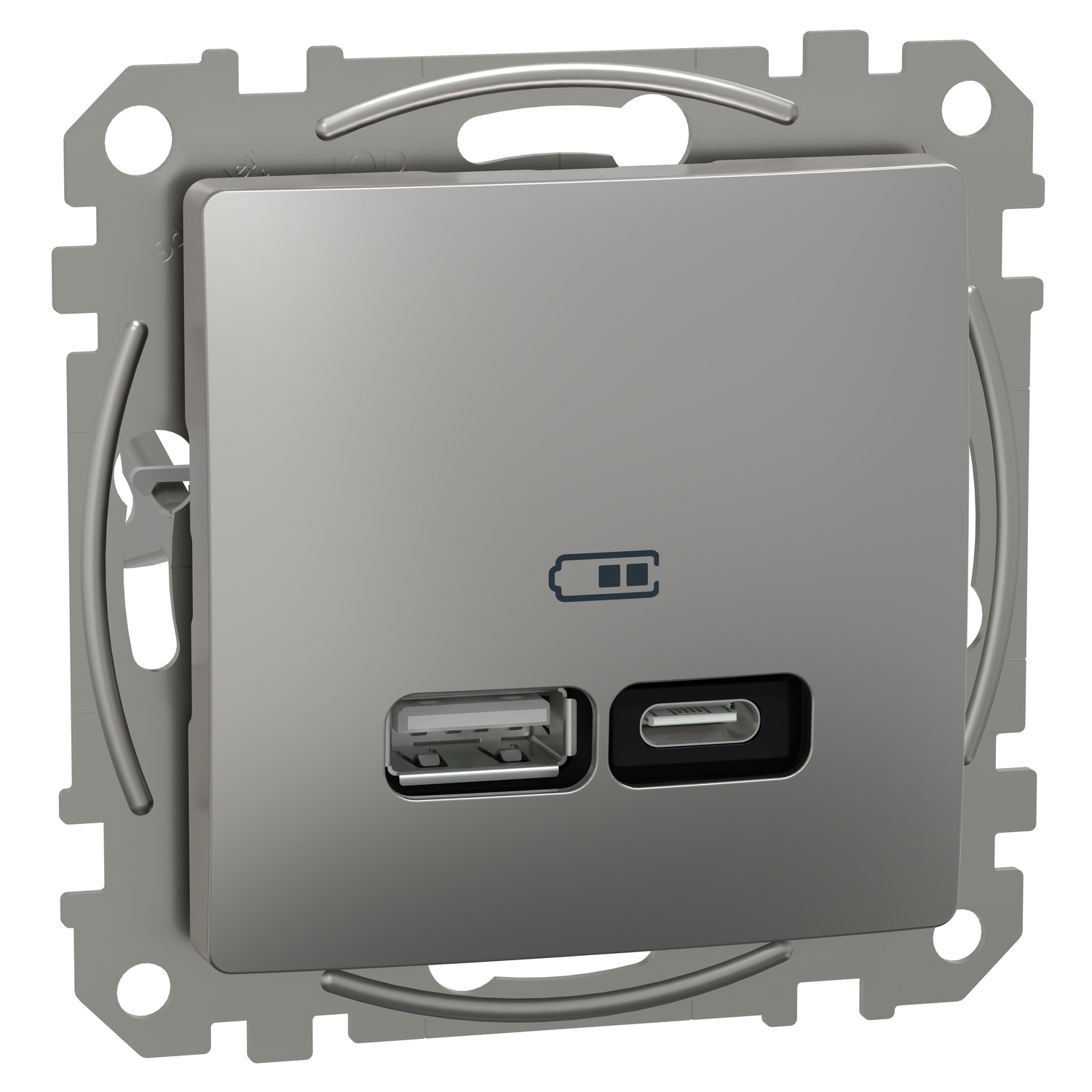 Розетка 2x USB тип A+C 3A 21W Алуминий  - Schneider Electric Sedna Design SDD113405
