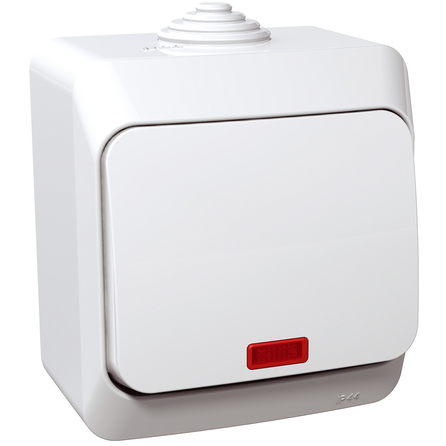 Еднополюсен ключ с индикаторна лампа IP44 Бял  - Schneider Electric Cedar Plus WDE000514