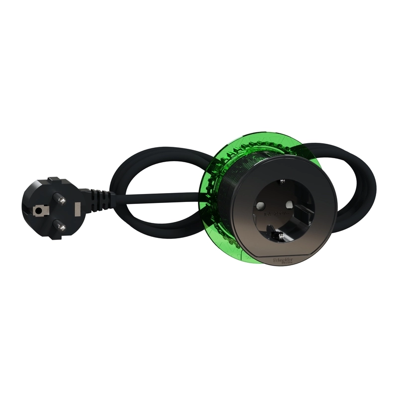 Модул мебел Ф60mm 2P+E Шуко кабел 2m Антрацит XS Unica System+ - Schneider Electric Unica System+ INS44001