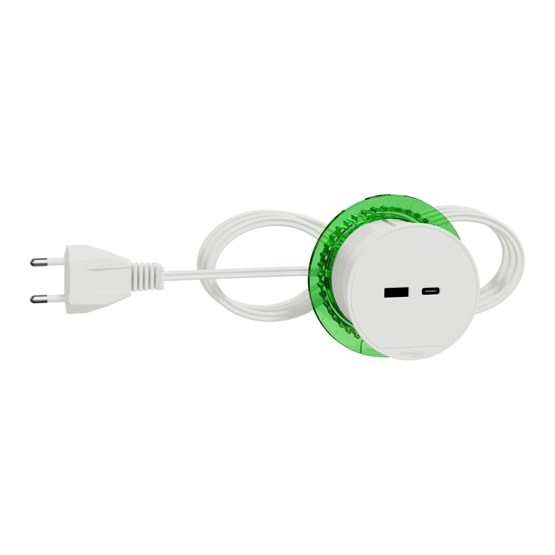 Модул мебел 2x USB тип A+C 5V 3.1A кабел 2m Бял XS Unica System+ - Schneider Electric Unica System+ INS44008