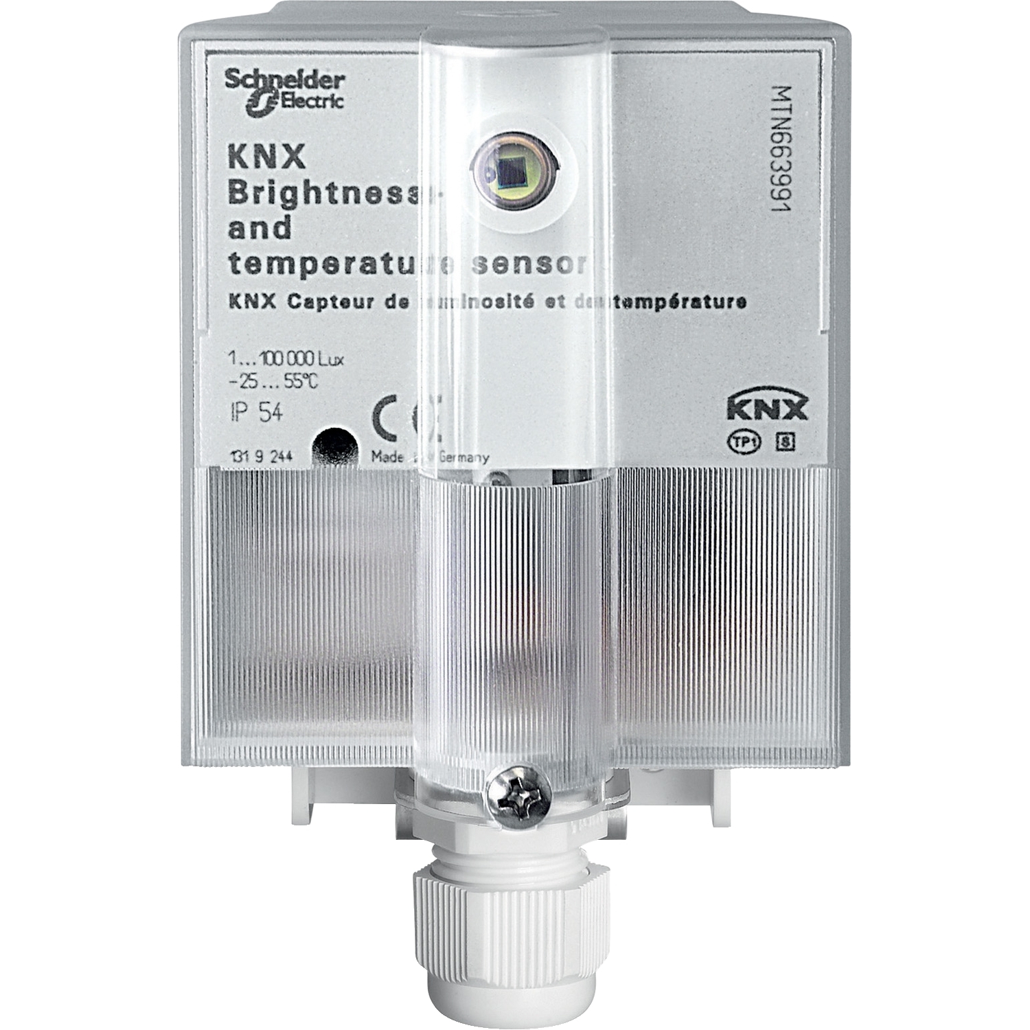 Сензор за яркост и температура KNX, светло сив - SCHNEIDER ELECTRIC KNX MTN663991