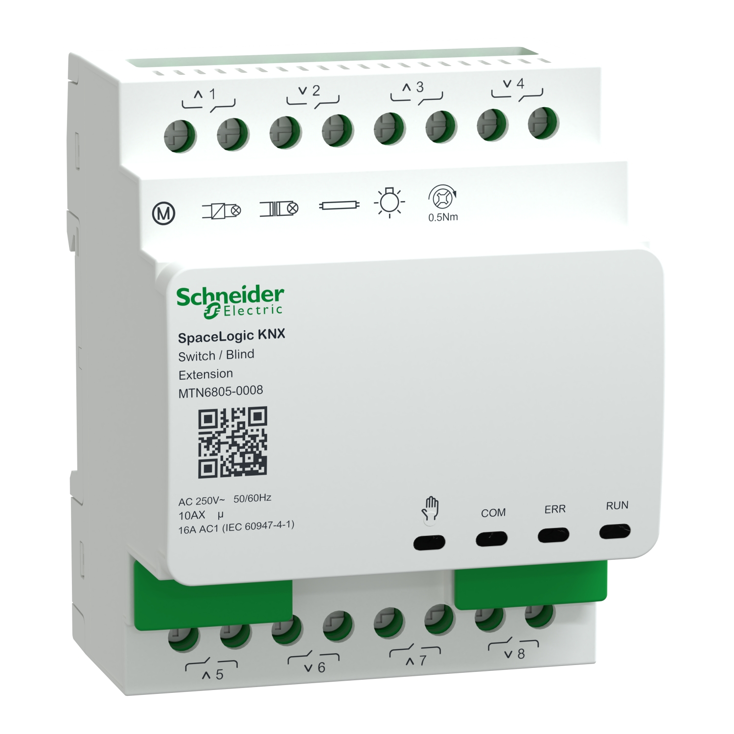 SpaceLogic KNX Switch/Blind Extension 8ch 10AX/16AC1 - SCHNEIDER ELECTRIC KNX MTN6805-0008