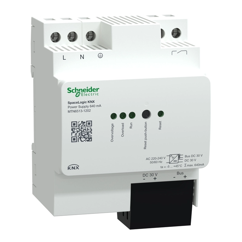 Захранване, Spacelogic KNX, REG-K/640 mA, бял - SCHNEIDER ELECTRIC KNX MTN6513-1202