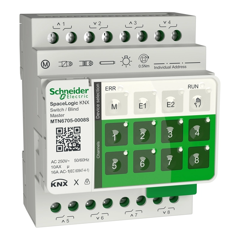 Комбинирано реле за щори, SpaceLogic KNX, 250 V, 16 A, бяло - SCHNEIDER ELECTRIC KNX MTN6705-0008S