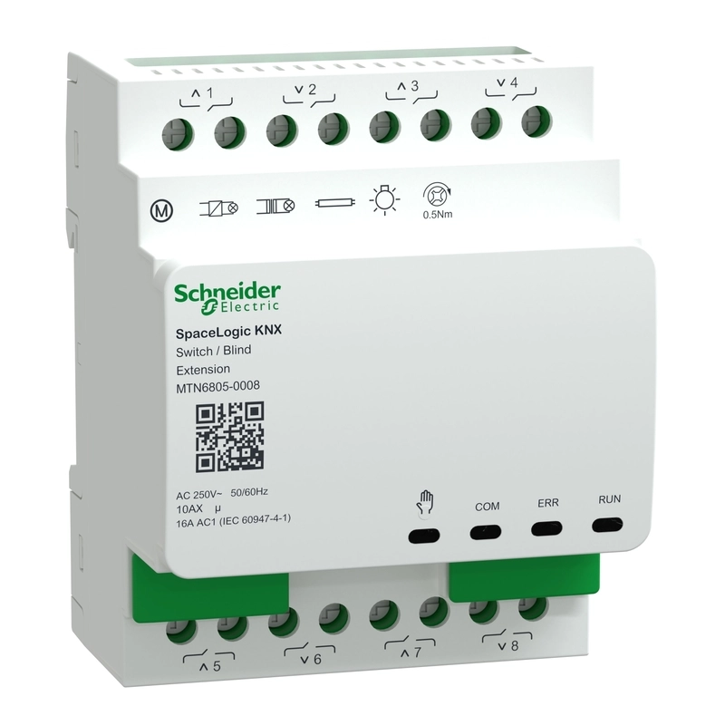 SpaceLogic KNX Switch/Blind Extension 8ch 10AX/16AC1 - SCHNEIDER ELECTRIC KNX MTN6805-0008