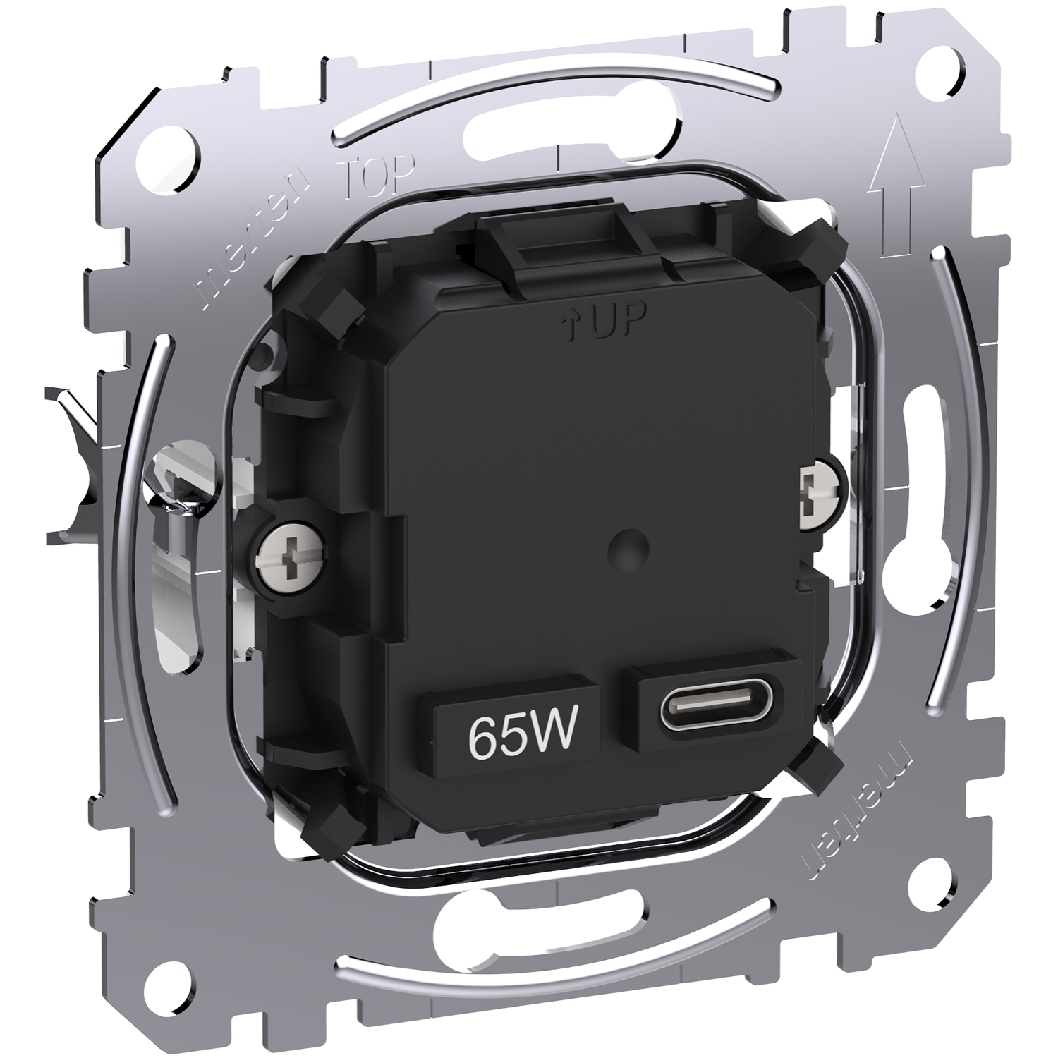 USB зарядно устройство тип C с технология за захранване и 65 W мощност на зареждане / USB QUICK CHARGE - SCHNEIDER ELECTRIC Merten  MEG4366-0130