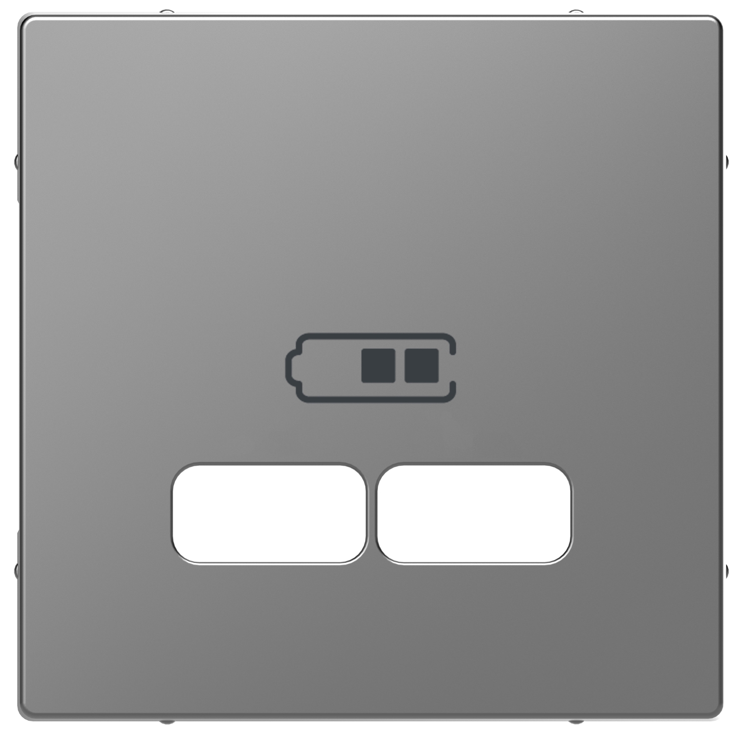 Лицев панел за двоен излаз USB A+А - 2.1 A Стомана System Design - SCHNEIDER ELECTRIC Merten System Design MEG4367-6036