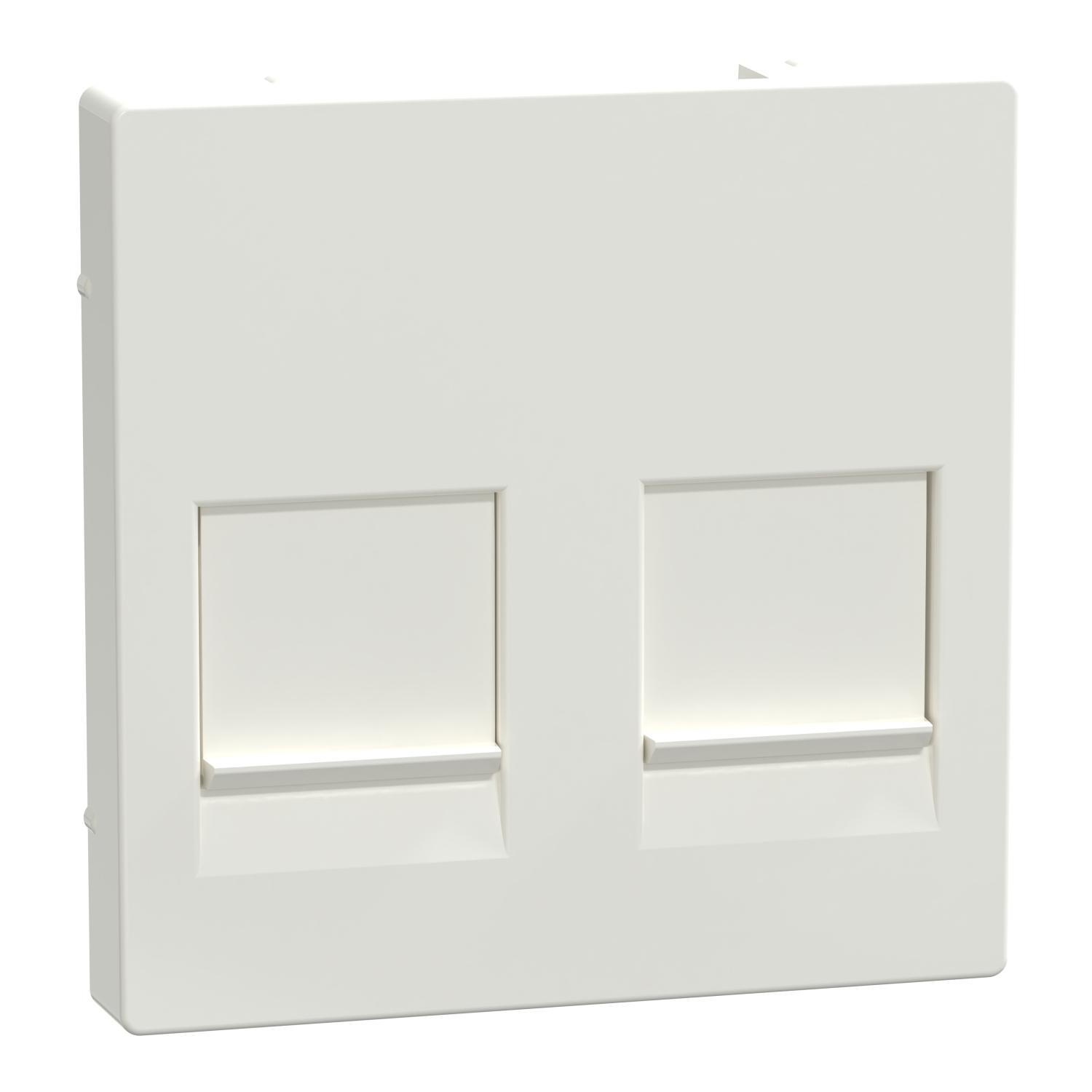 Лицев панел за 2 отвора модулен жак Полярно бял гланциран System M - SCHNEIDER ELECTRIC Merten System M MEG4562-0319