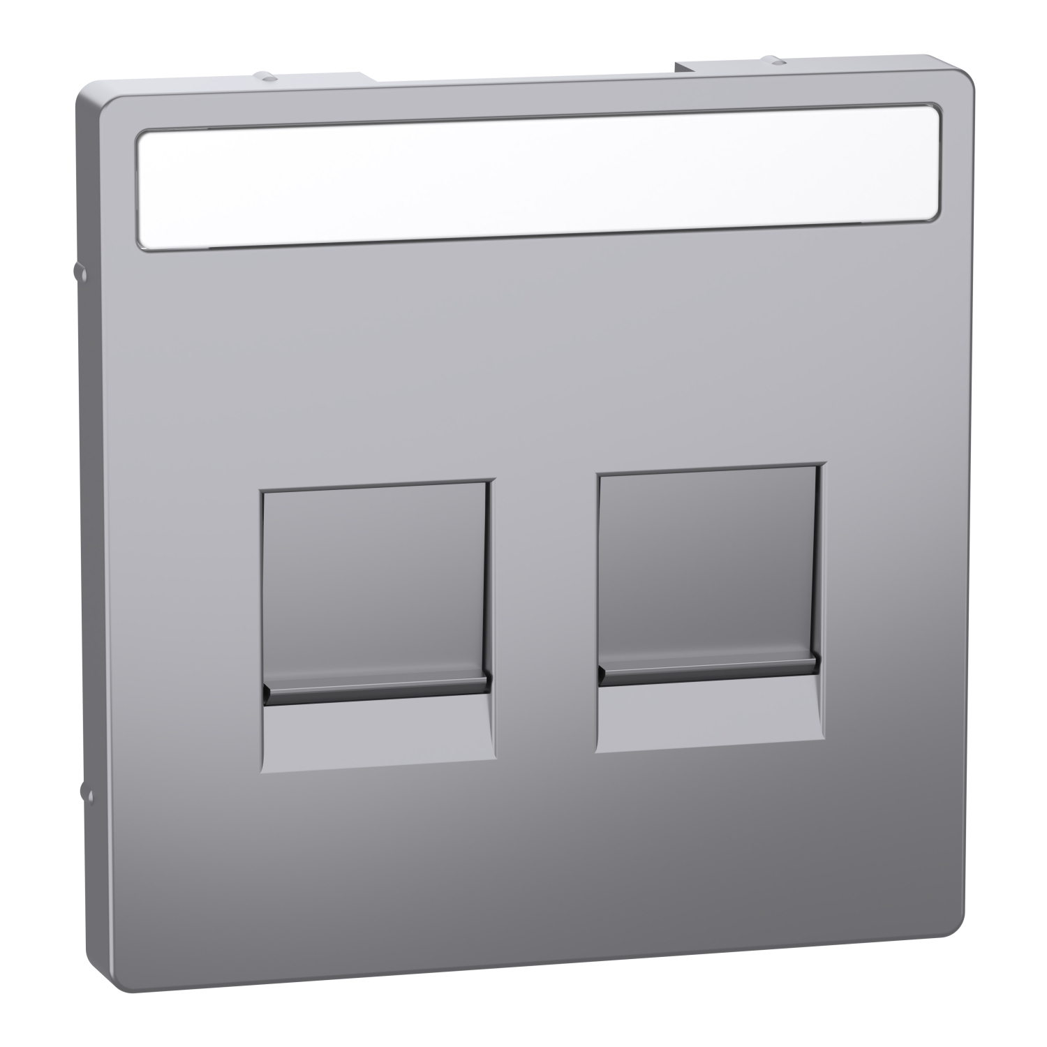 Лицев панел за 2 отвора  модулен жак Стомана System Design - SCHNEIDER ELECTRIC Merten System Design MEG4564-6036