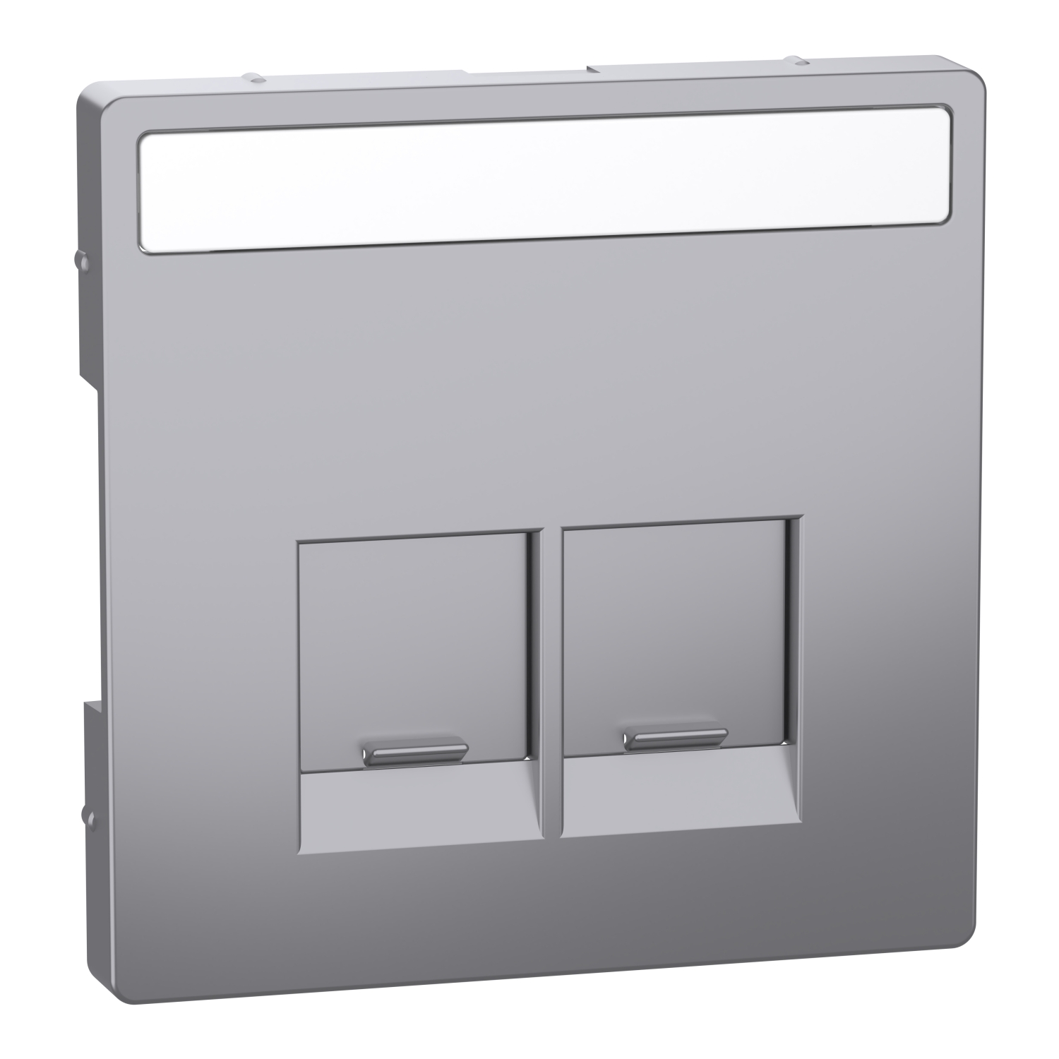Лицев панел за друмодулна комуникационна розетка RJ45 табелка Стомана System Design - SCHNEIDER ELECTRIC Merten System Design MEG4574-6036