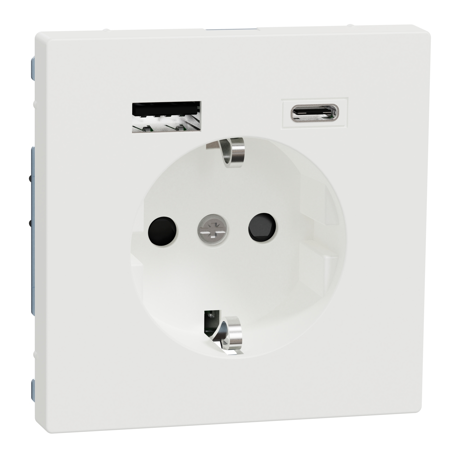 Контакт Шуко + USB зарядно тип A+C 3A TPb Бял мат System Design - SCHNEIDER ELECTRIC Merten System Design MTN2367-6037