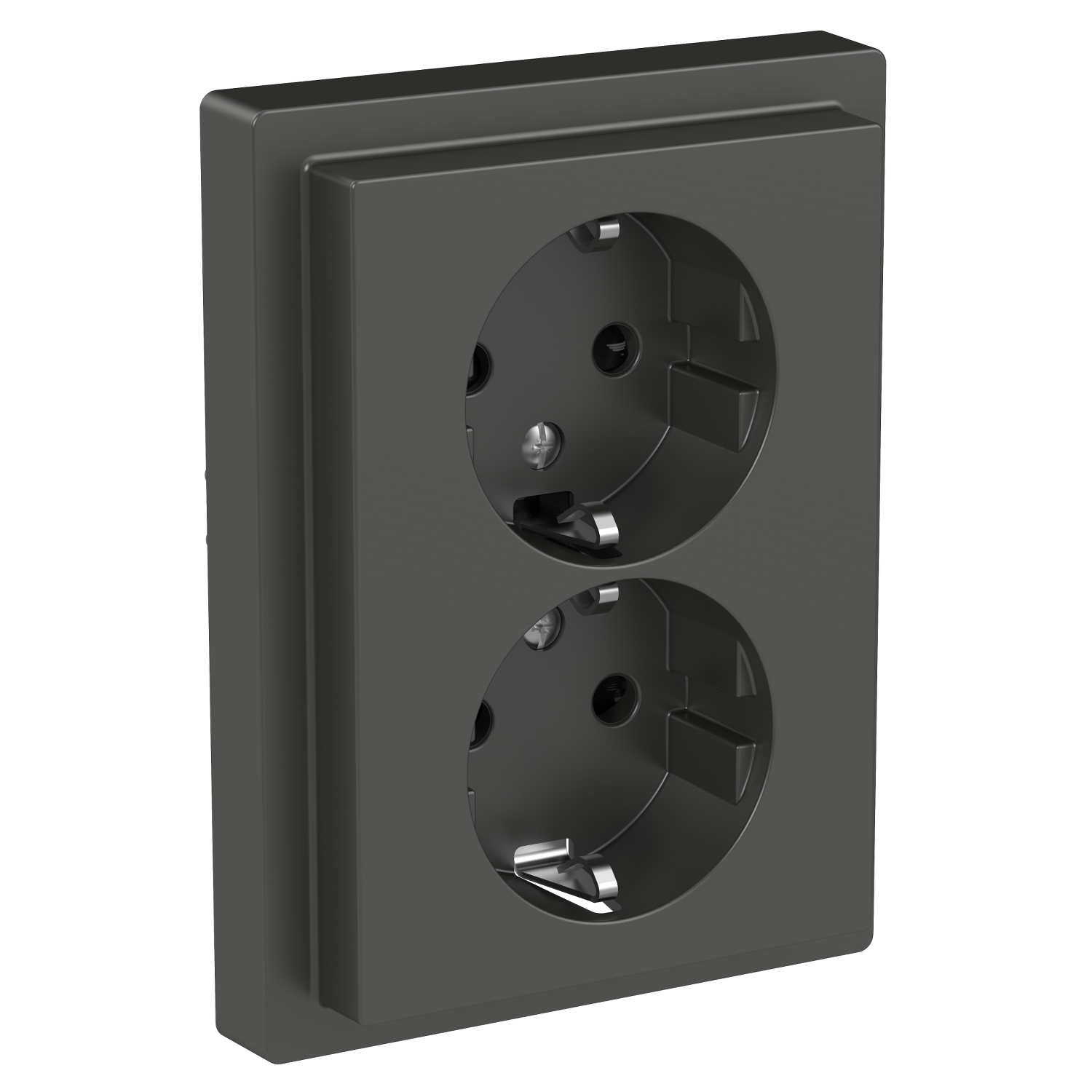 Двоен контакт Шуко 2P+E 16A автом.клеми с рамка Антарцит System Design - SCHNEIDER ELECTRIC Merten System Design MTN2420-6534