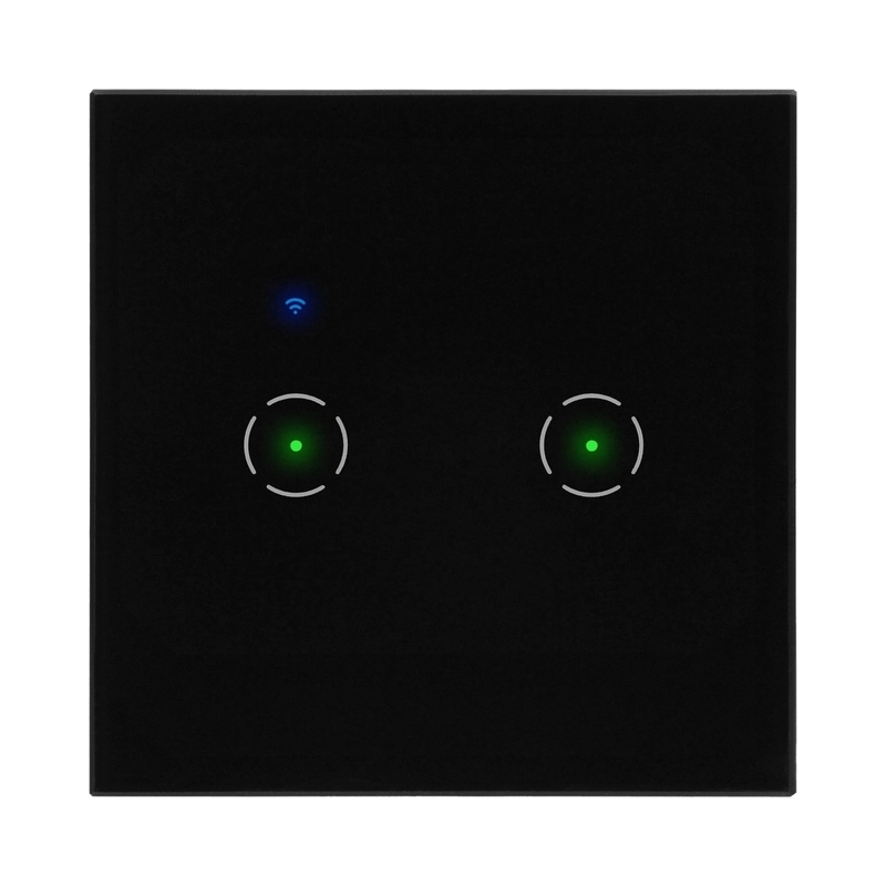 Wi-Fi touch switch 2 circles, Black - TUYA Smart home OR-SH-17201/B