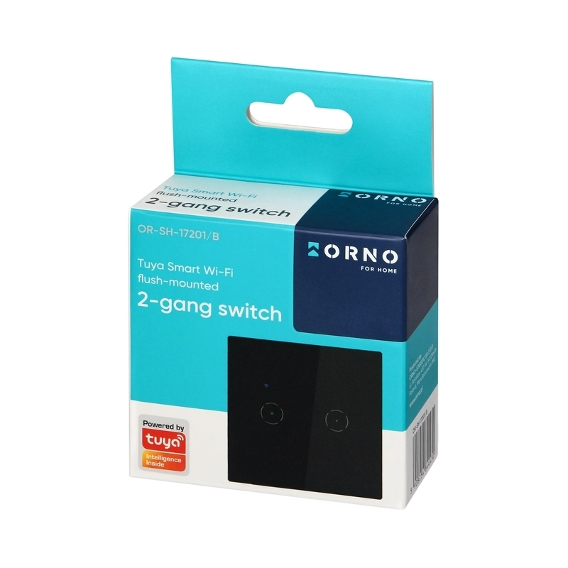 Wi-Fi touch switch 2 circles, Black - TUYA Smart home OR-SH-17201/B