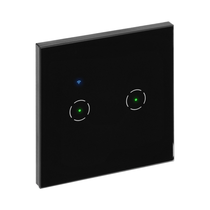 Wi-Fi touch switch 2 circles, Black - TUYA Smart home OR-SH-17201/B