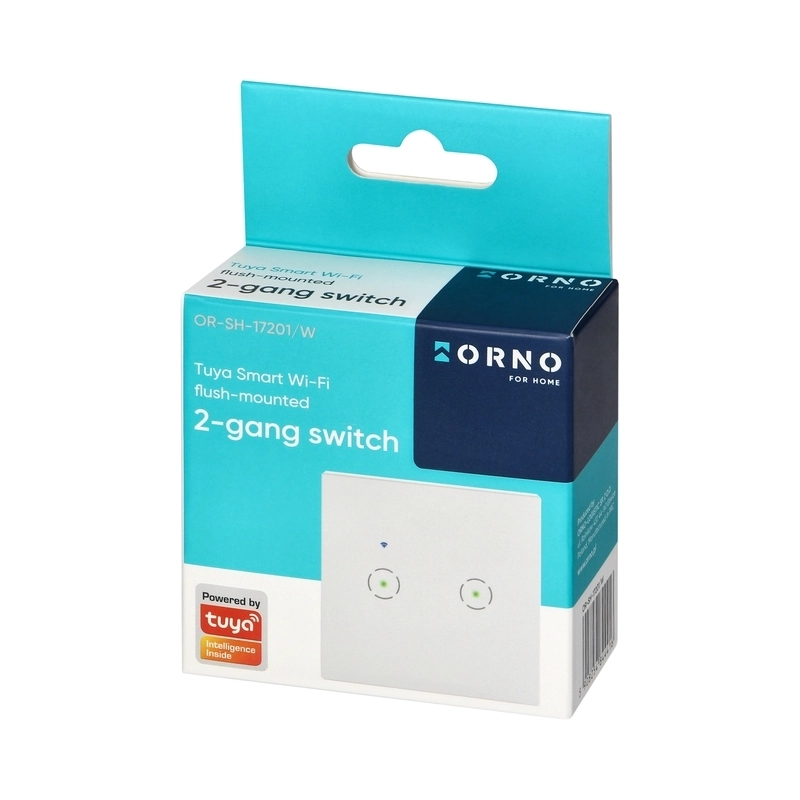 Wi-Fi touch switch 2 circles, White - TUYA Smart home OR-SH-17201/W