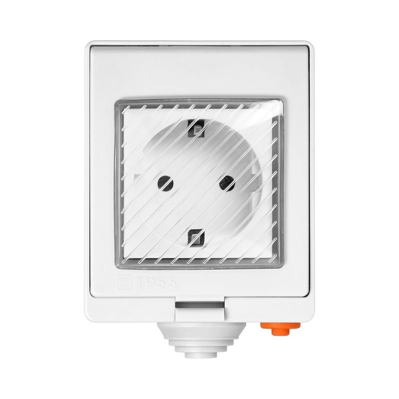 Wi-Fi контакт Шуко IP55 за открит монтаж, мониторинг на консумация, Бял - TUYA Smart home OR-SH-17405(GS)