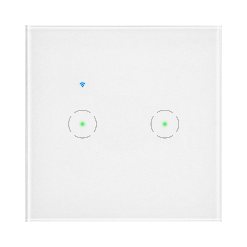Wi-Fi сензорен ключ 2 кръга, Бял - TUYA Smart home OR-SH-17201/W