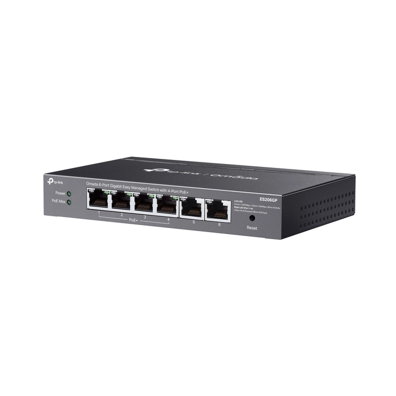 6-Port Gigabit Easy Managed Switch with 4-Port PoE+ Omada by TP-Link ES206GP