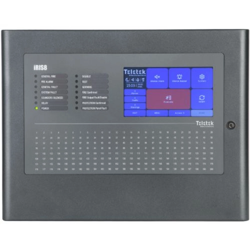 Адресируема пожароизвестителна централа за повърхностен монтаж, разширяема от 1 до 8 контура - Teletek Electronics IRIS8