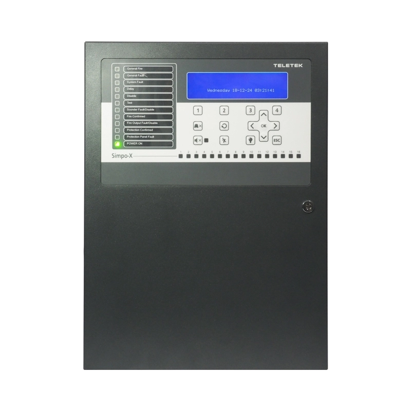 Simpo X - адресируема пожароизвестителна централа, 1 - 2 кръга - Teletek Electronics