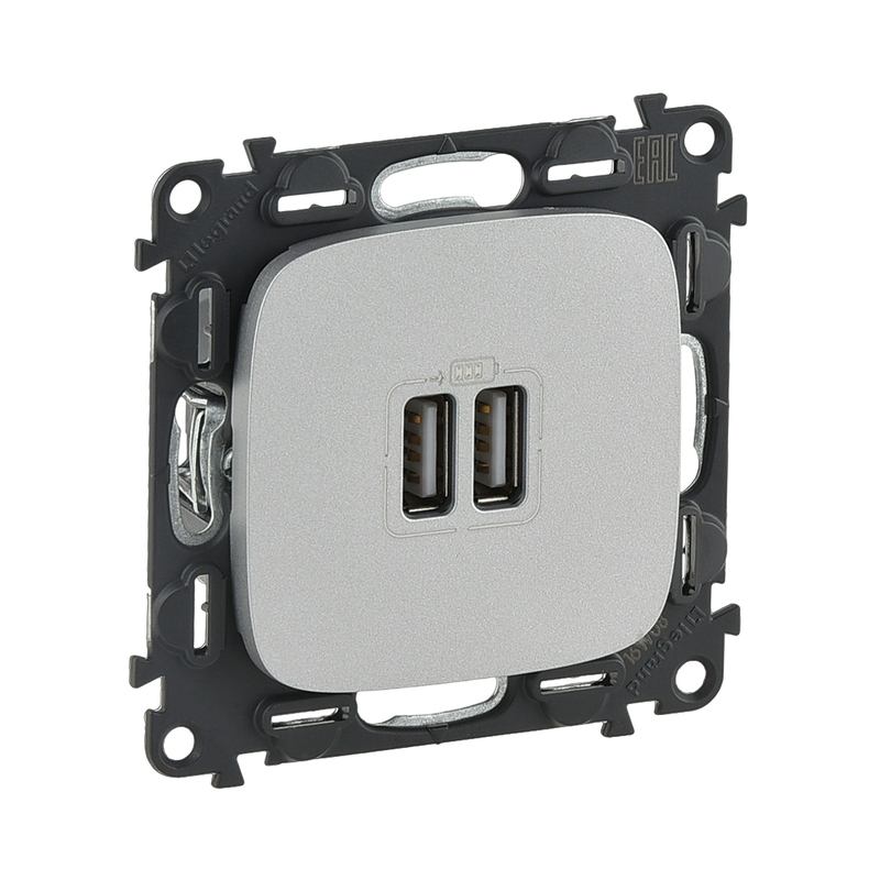 Контакт 2XUSB 1500mA 5V Алуминий - Legrand Valena Allure 754997
