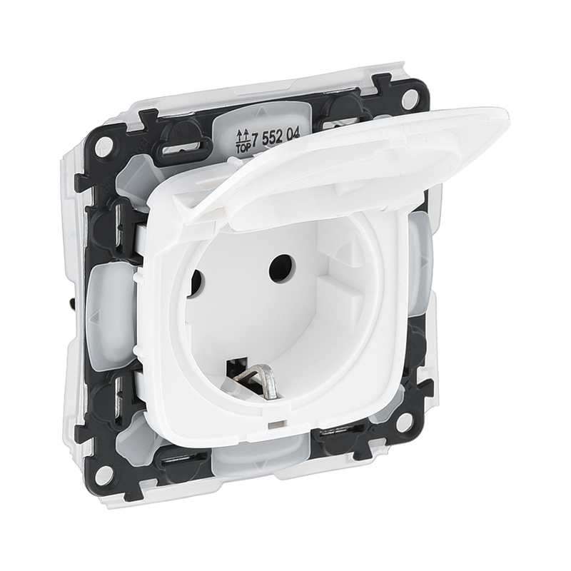 Контакт Шуко с капак Бял IP44 - Legrand Valena Allure 755204